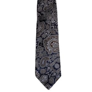 NWT Brooks Brothers Makers & Merchants NAVY BLUE & brown paisley silk tie